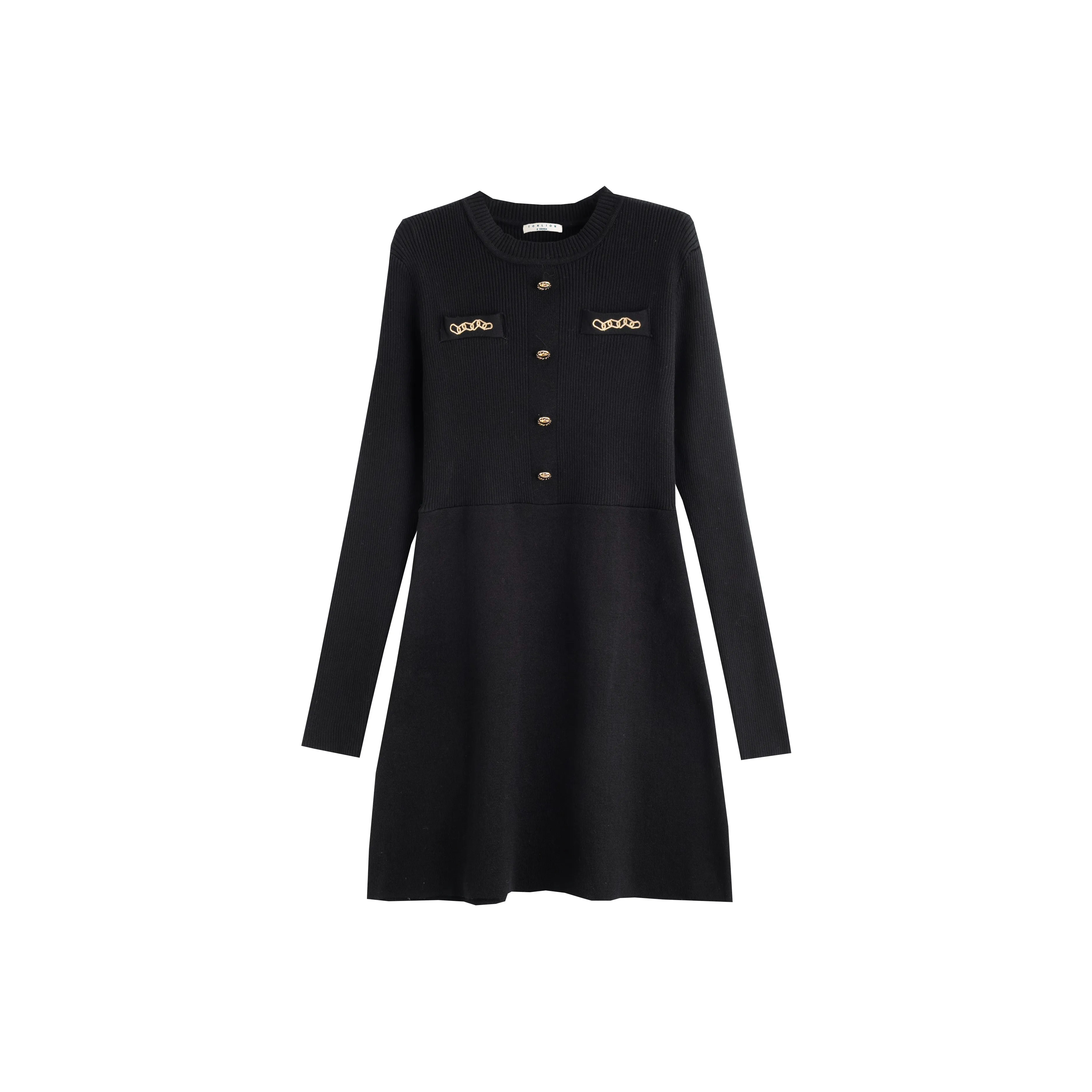 Tonlion Длинное платье с длинными рукавами женское