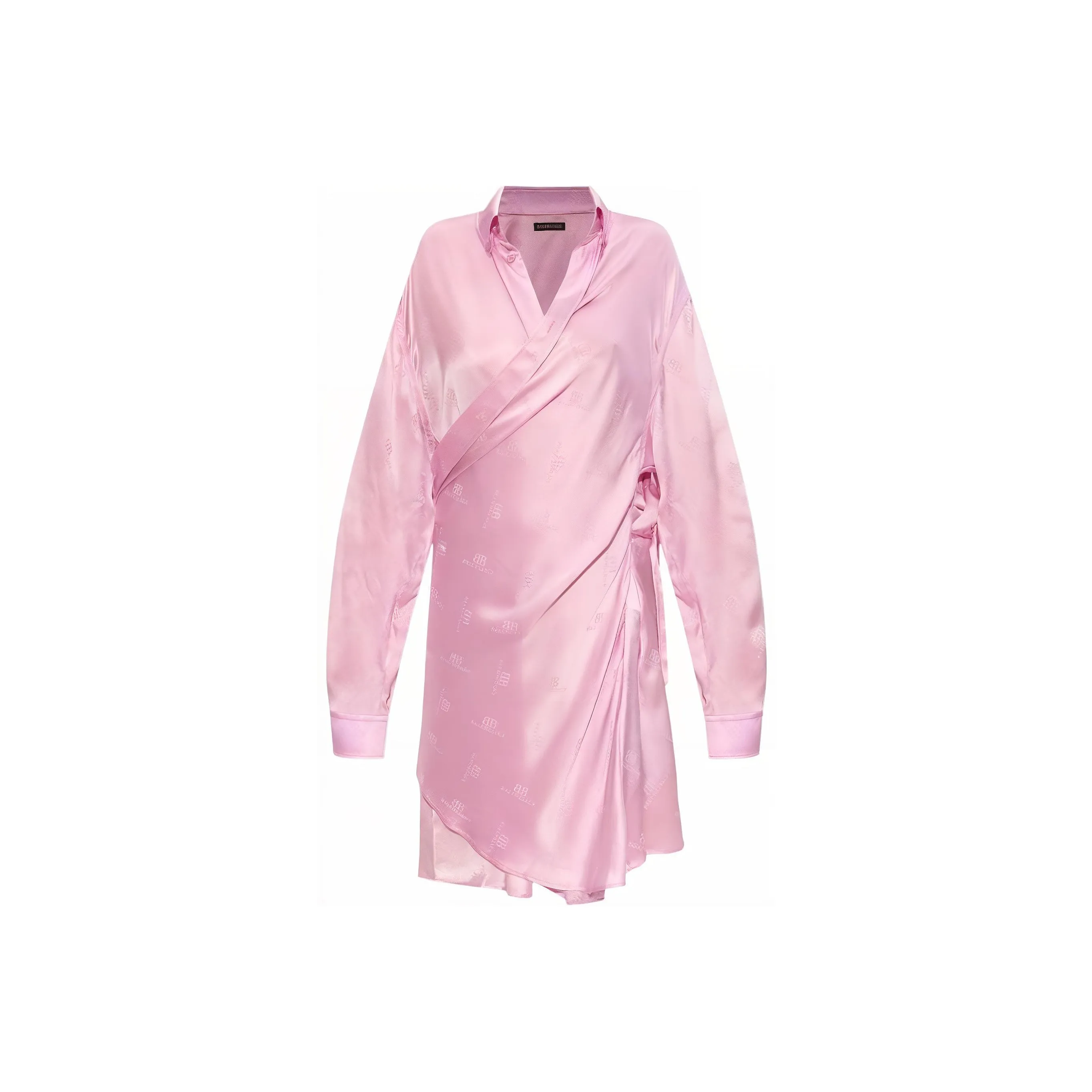 Balenciaga Collared Wrap Shirt Dress