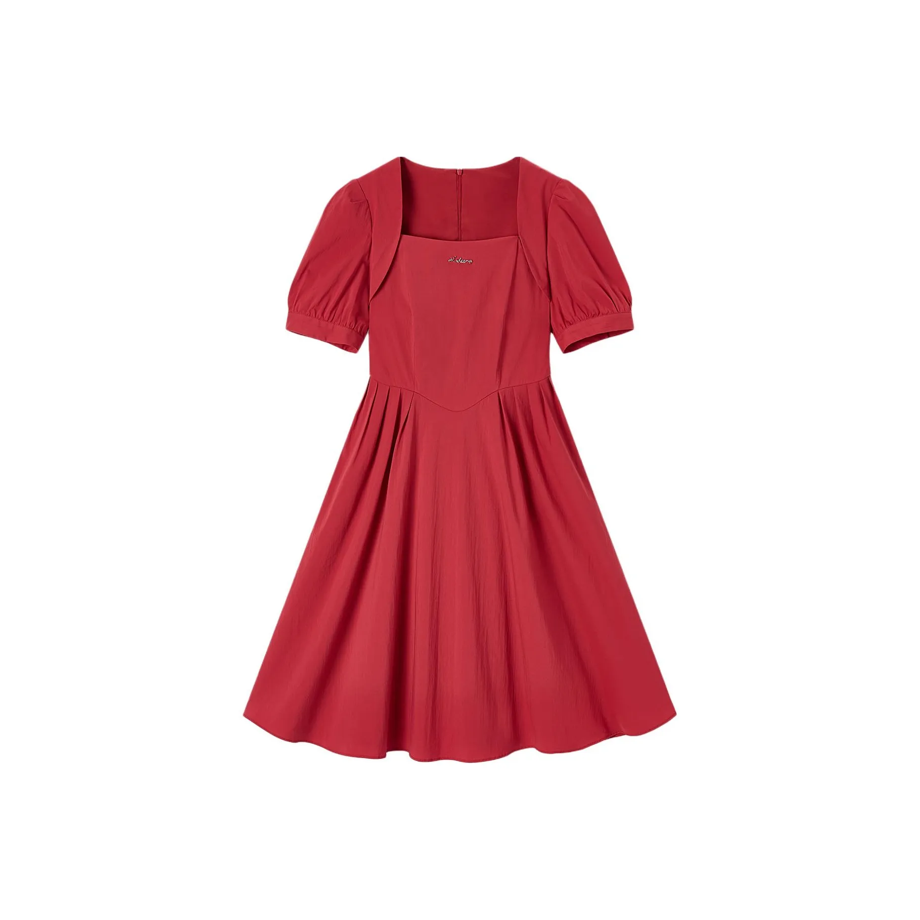 EICHITOO Короткое платье с короткими рукавами женское темно-красное