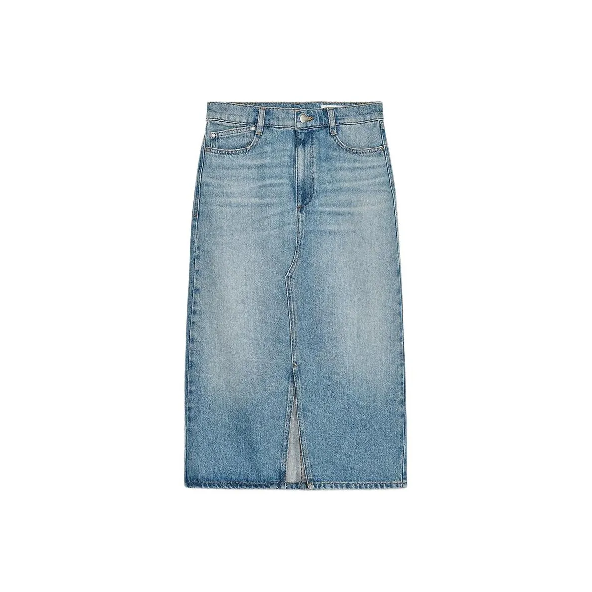 ZARA Denim Длинная Юбка Женская Средняя Синяя