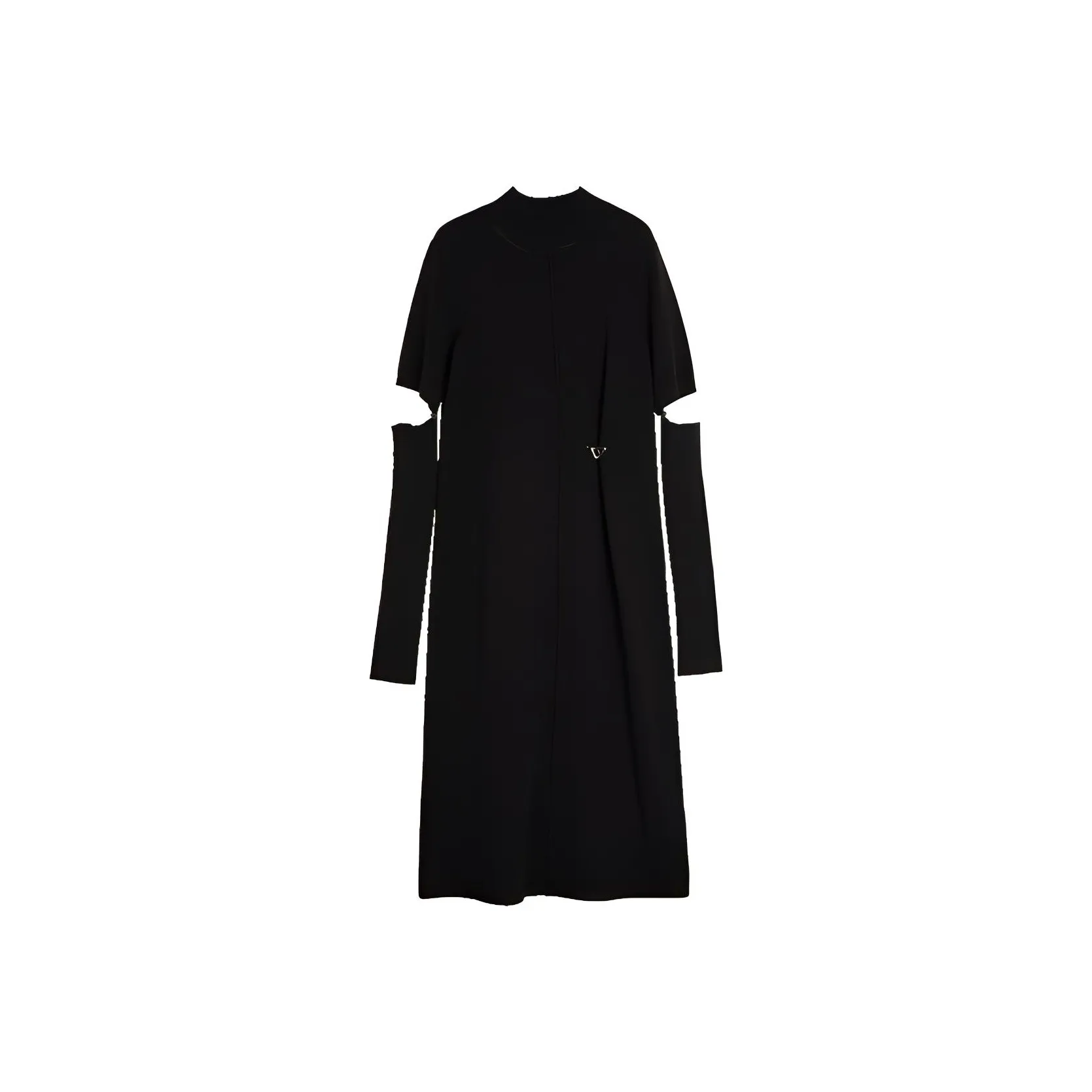 ELLE Длинное платье с длинными рукавами женское черное