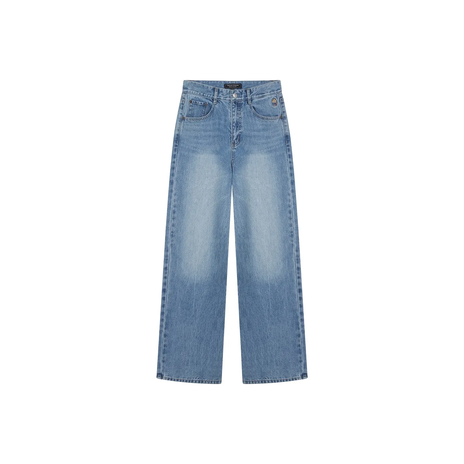 Teenie Weenie Светло-синий Прямой крой Коррекция Нога Форма Свободный крой Женские Джинсы