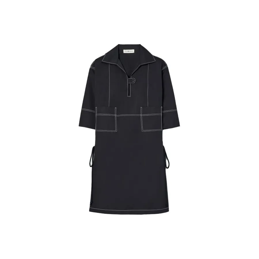 TORY BURCH SS23 Long Sleeved Dress Women's Black