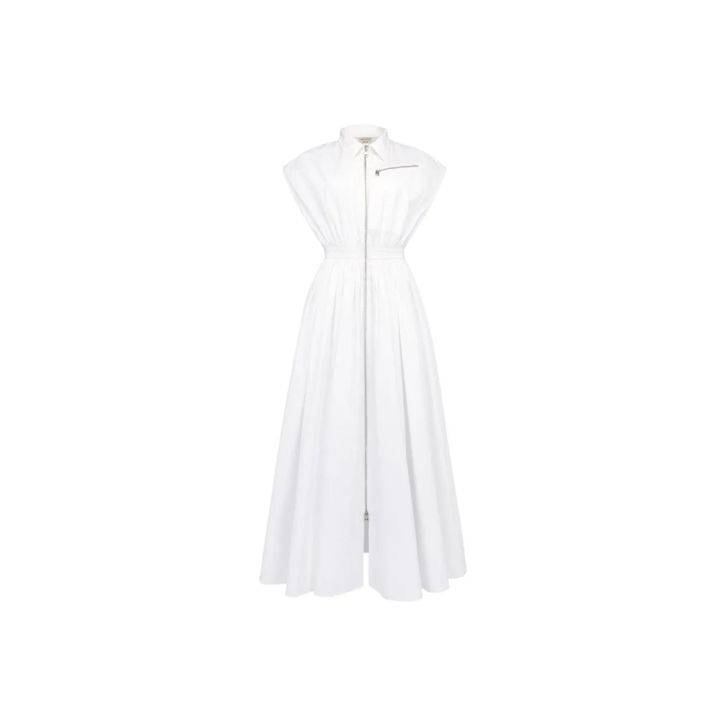 Alexander McQueen Cap Sleeved Belted Shirt Dress
