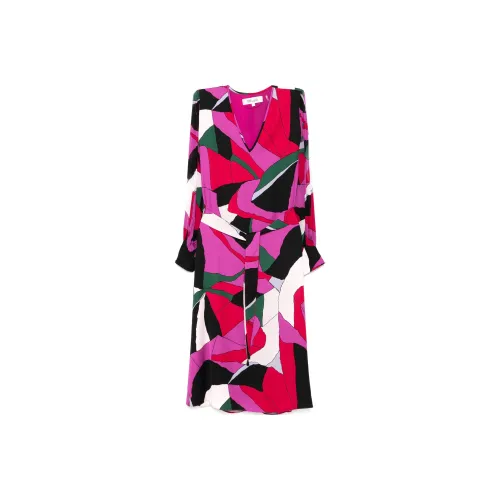 Diane von Furstenberg Фуксия Женские Длинные Платья с Рукавами