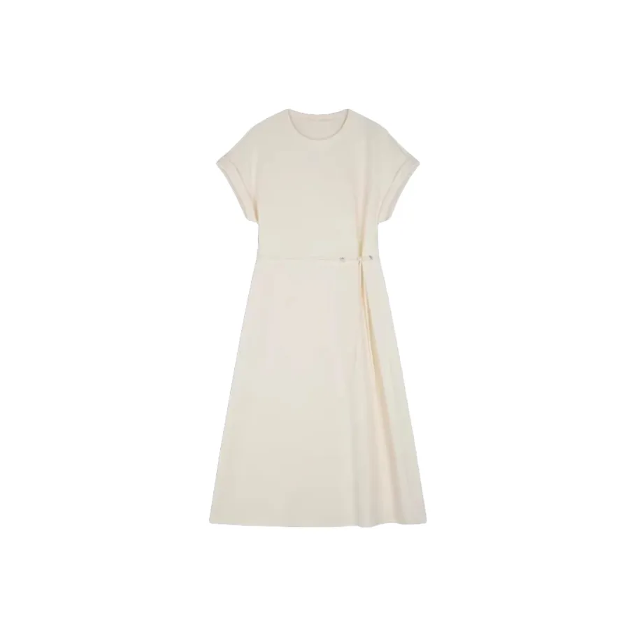 ARIADNAW STUDIO Короткий рукав Платье Женское Абрикосовое