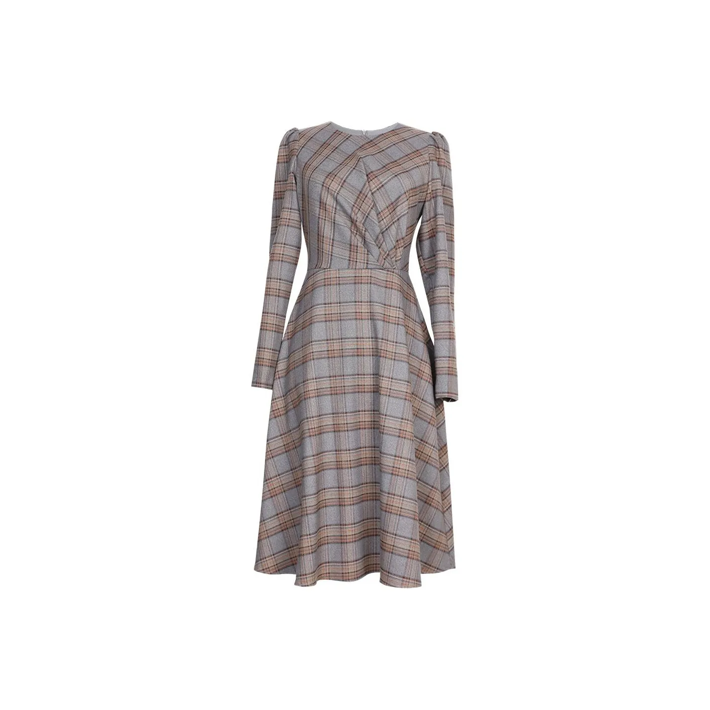 ROEYSHOUSE Длинное платье с длинными рукавами женское в клетку