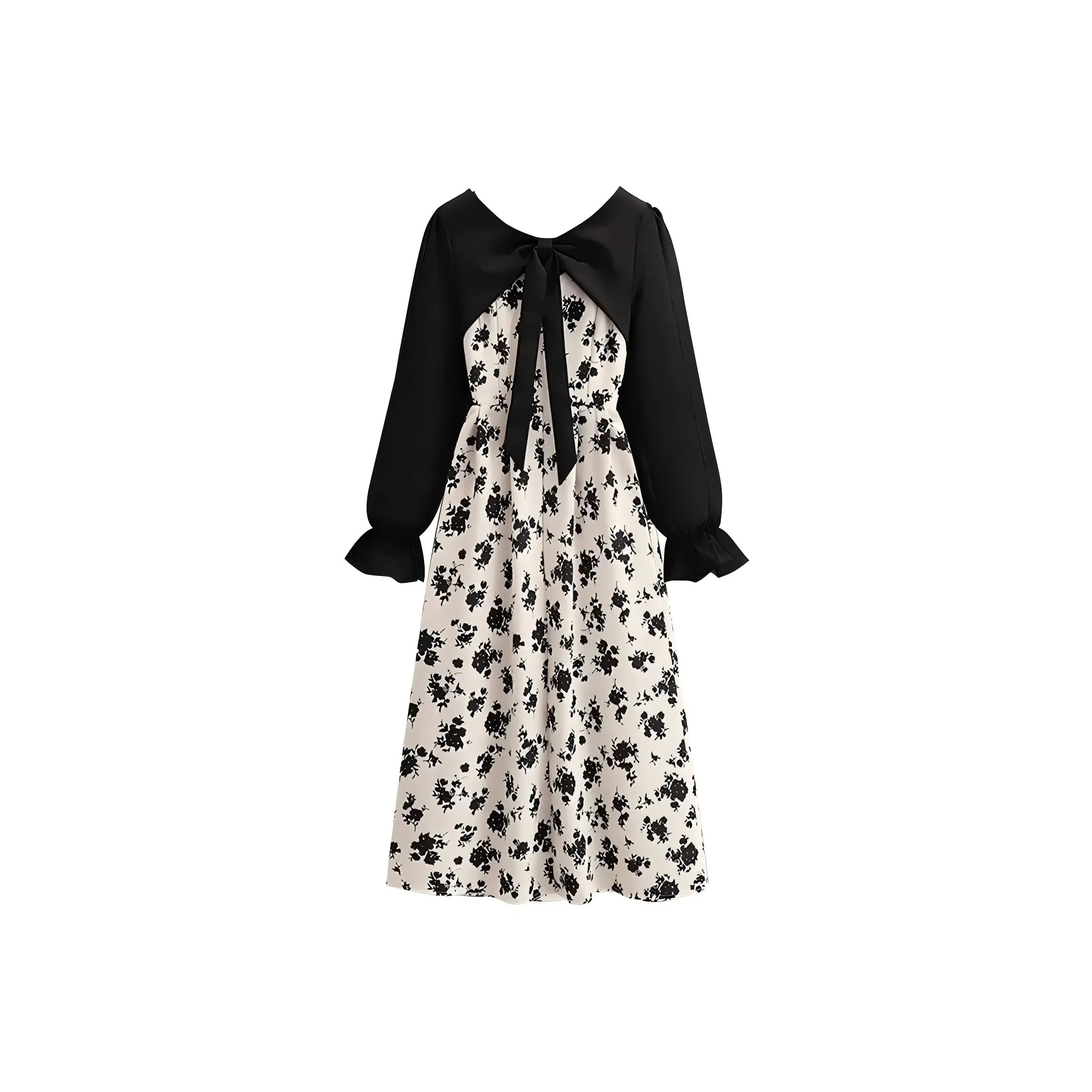 BDGU Длинное платье с длинными рукавами женское белое