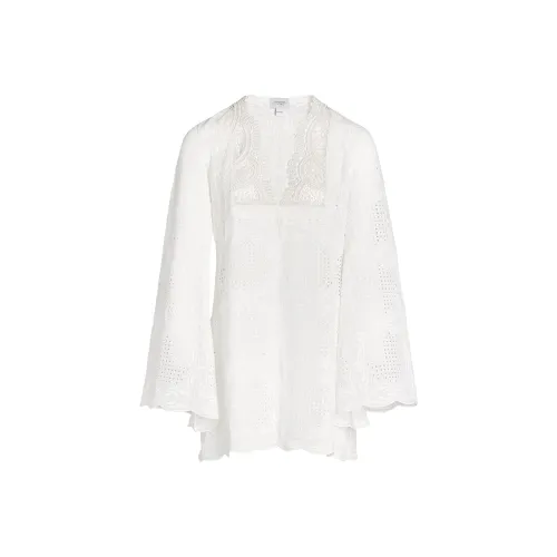Giambattista Vall Белое Женское Длинное Платье с Рукавами