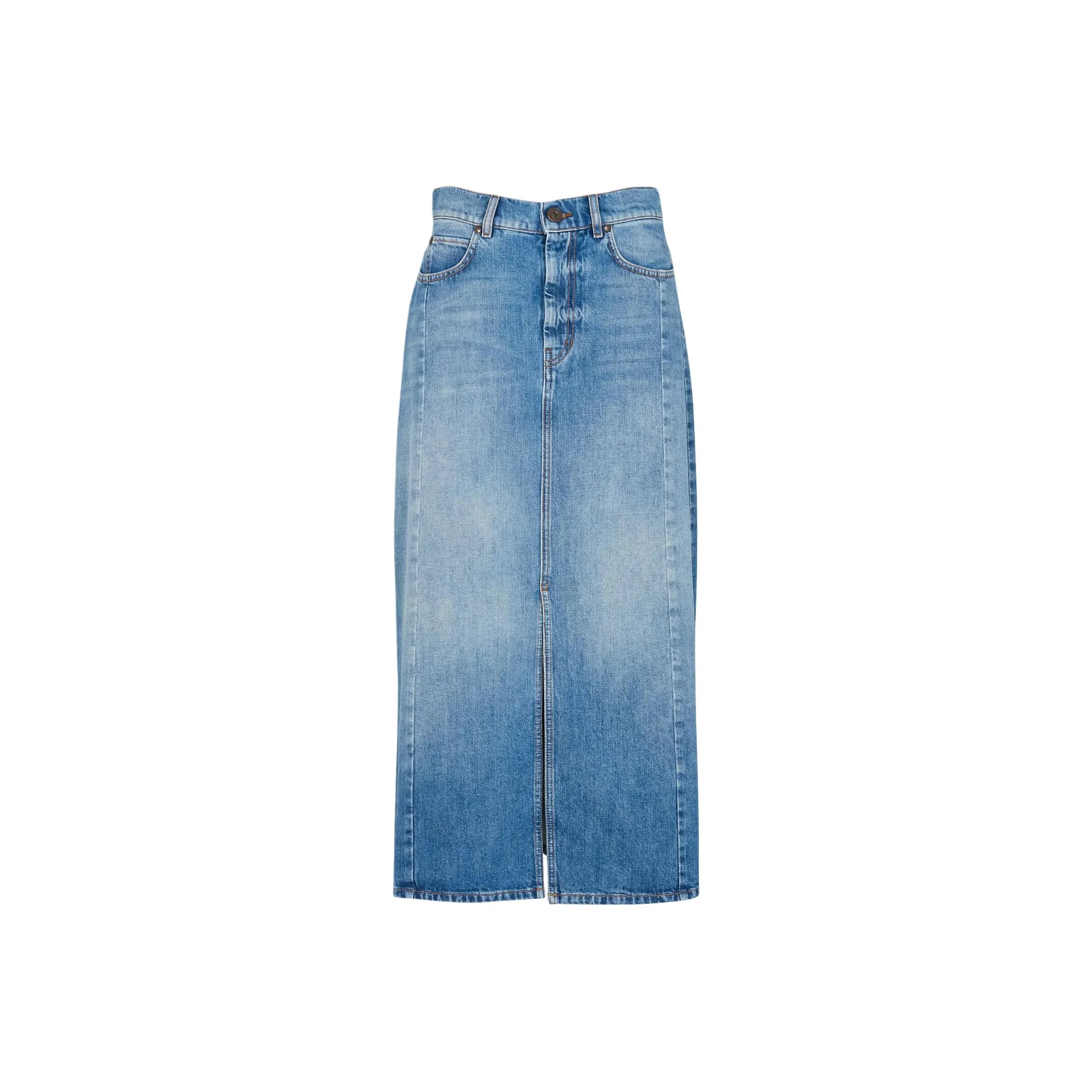 WEEKEND MaxMara Denim Long Skirt Women's Blue