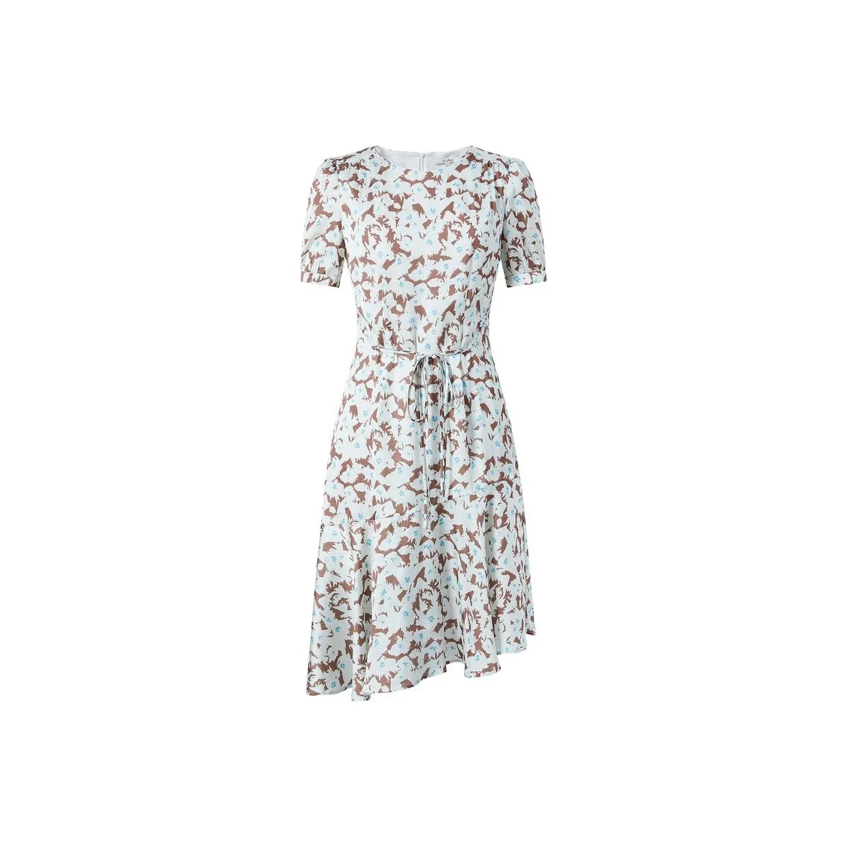 JZ. ANNAKRO Short Sleeved Dress Women's Floral Coffee