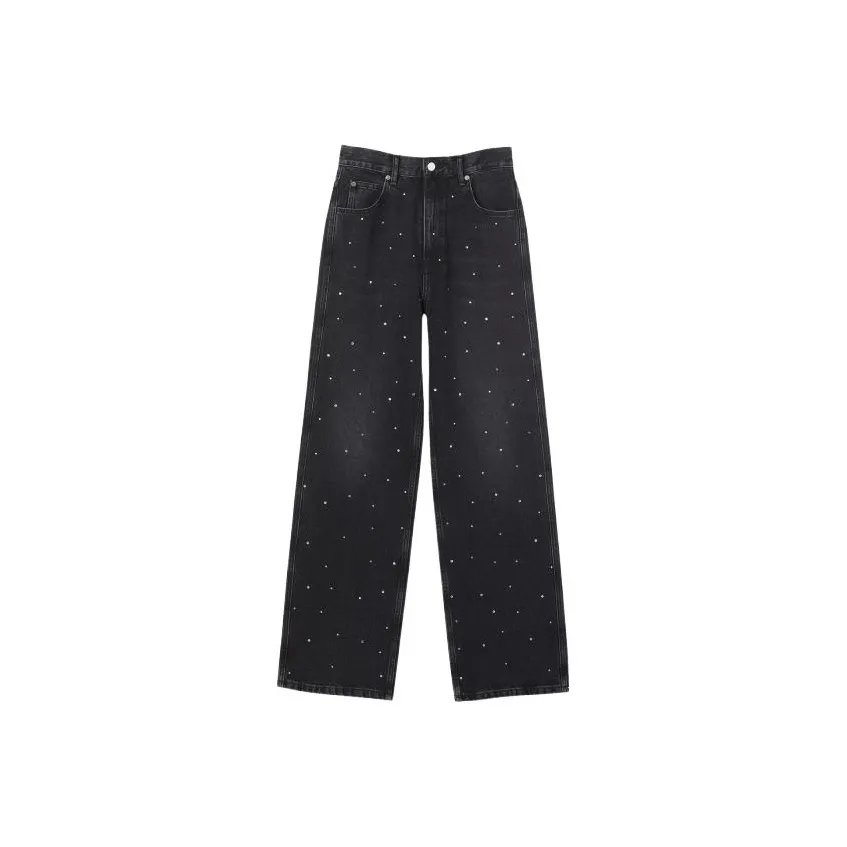 Sandro Rhinestone-embellished Straight-leg Jeans