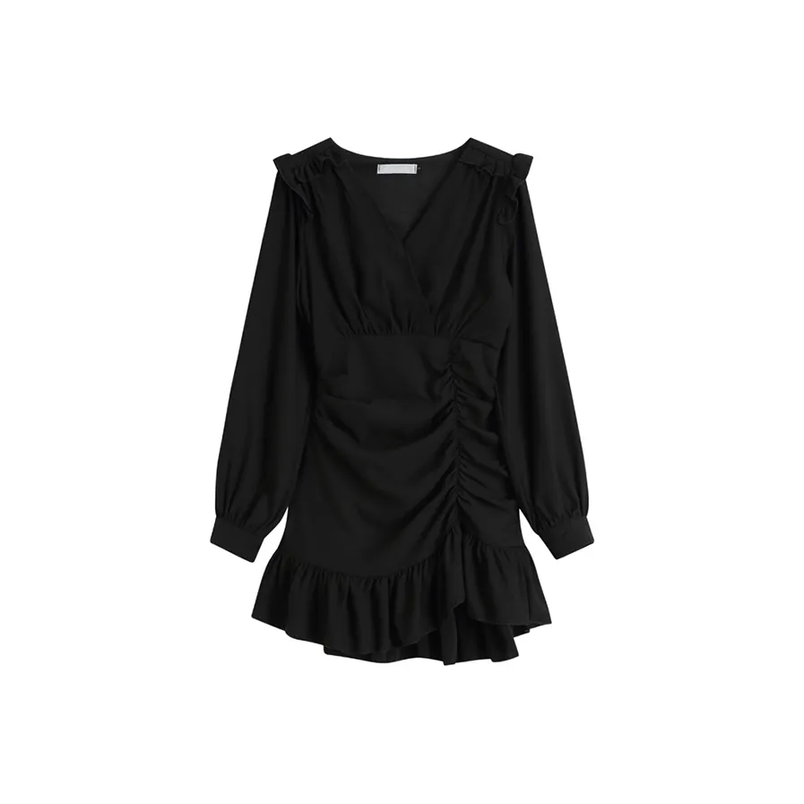 ARIADNAW STUDIO Длинное платье с длинными рукавами женское черное