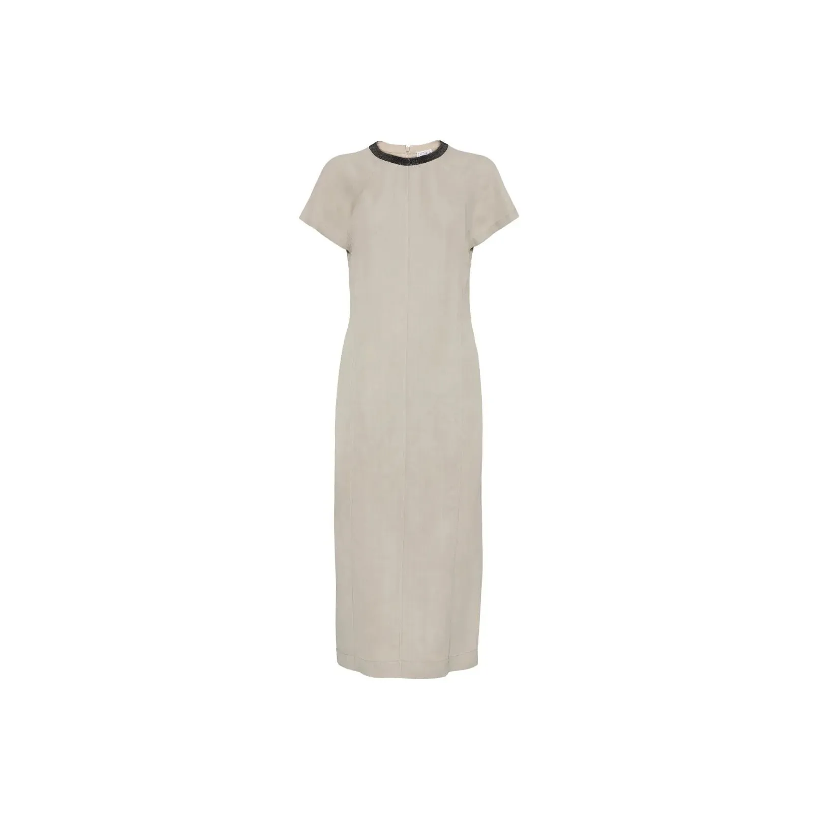Brunello Cucinelli Short Sleeved Dresses Women's Sandy Beige