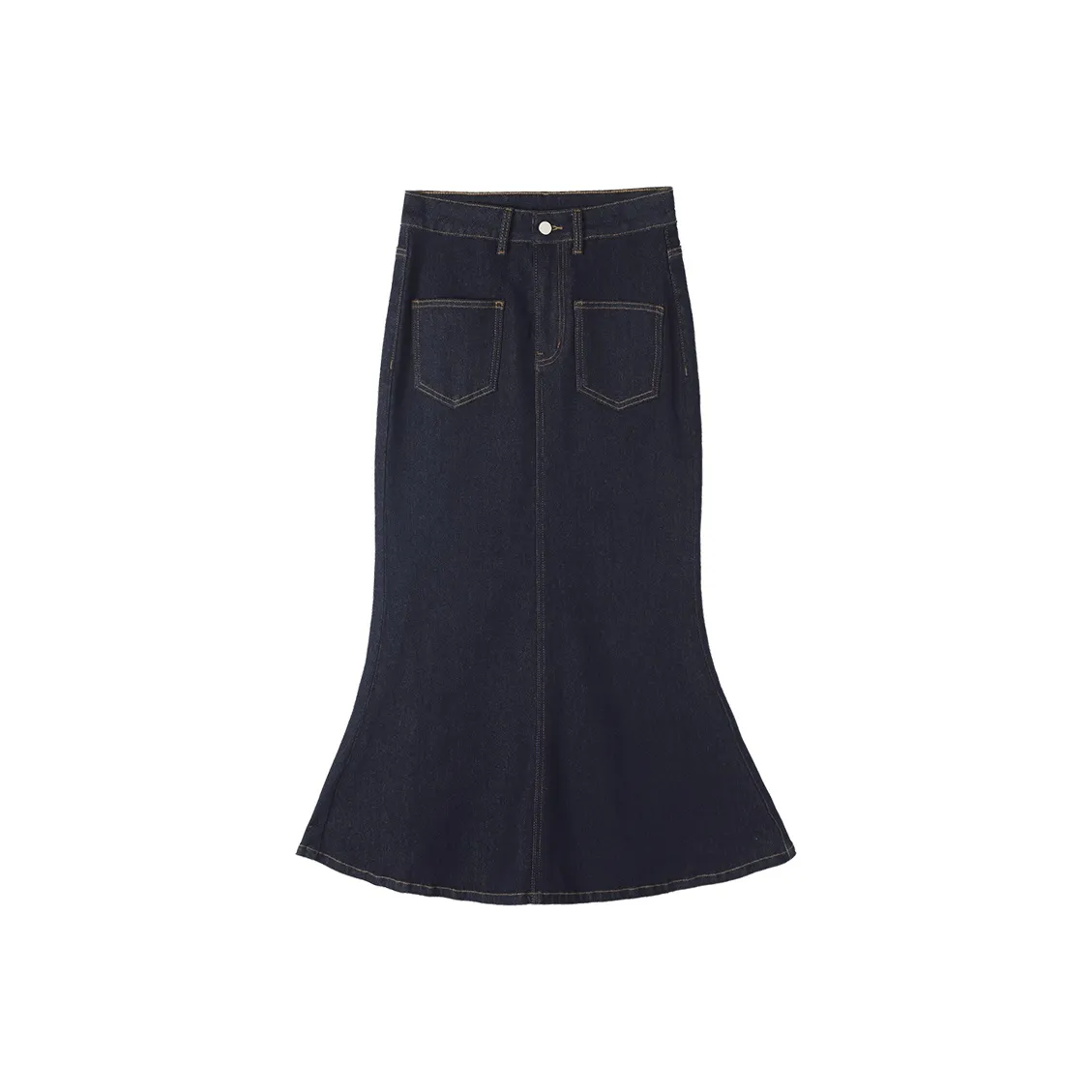 HIPPIEMISS Деним Длинная Юбка Женская Нормально Выстиранный Синий