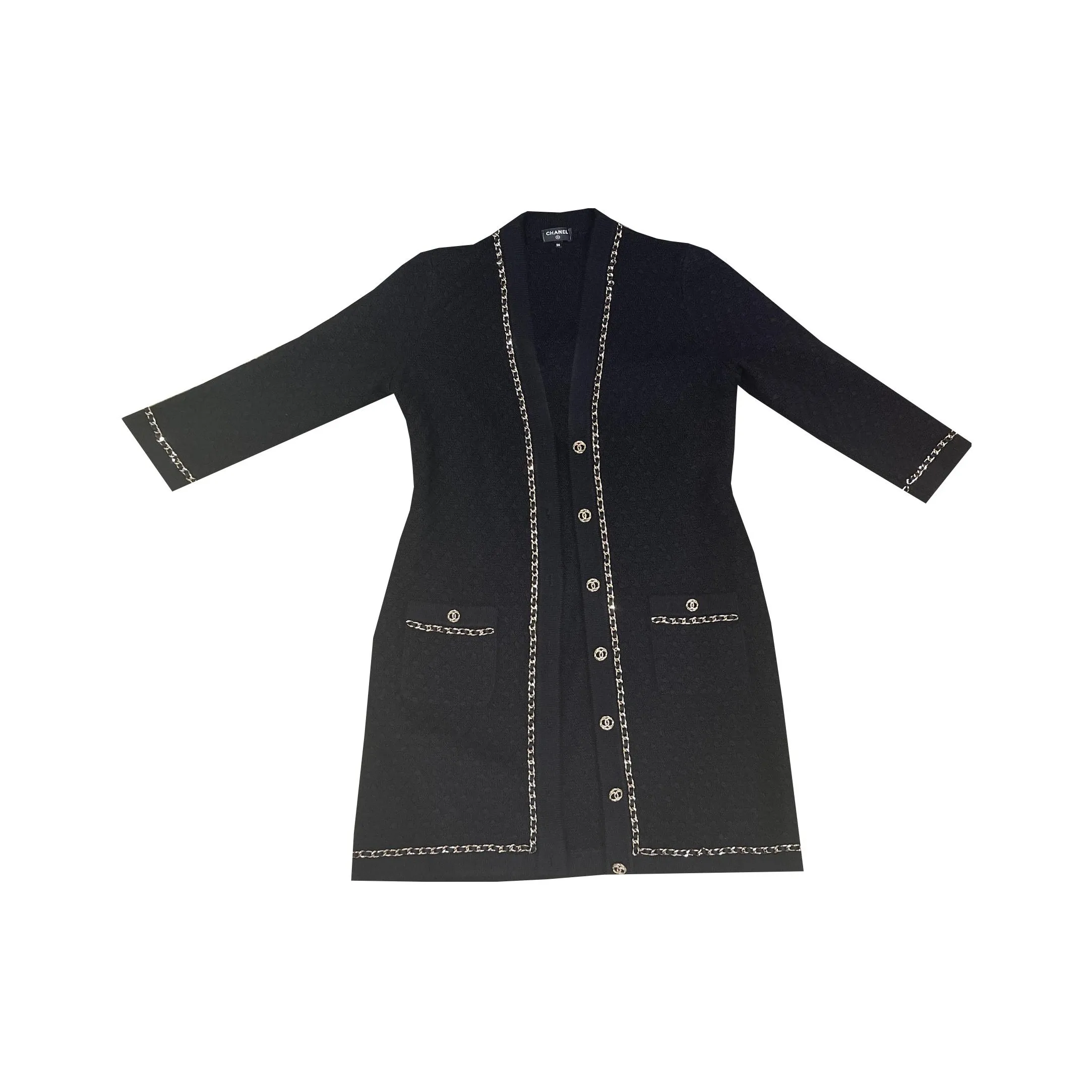 CHANEL 23B 23 Fall And Winter New Collection Long Sleeved Dresses Women's Black