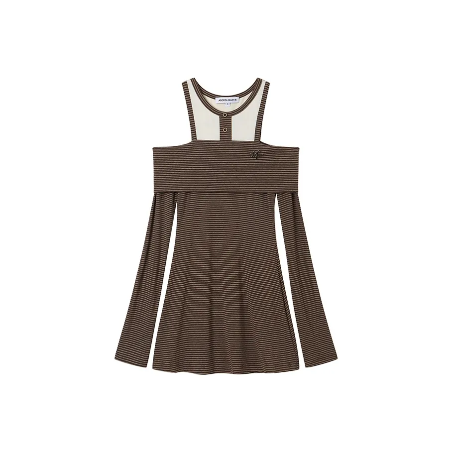 ANDREA MARTIN Long Sleeved Dress Women's Brown