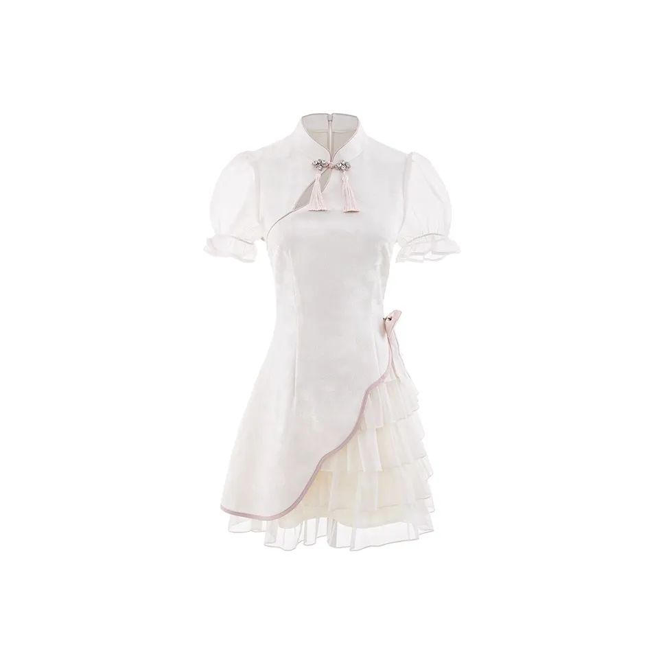 ZCDECO Короткий рукав Платье Женское Луна Абрикос