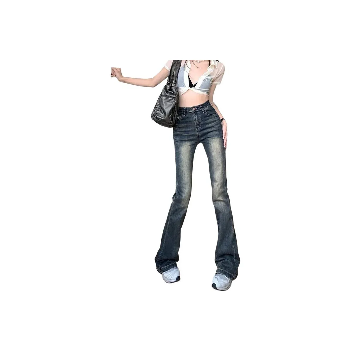 YICHEN Джинсы Женские Винтаж Синий