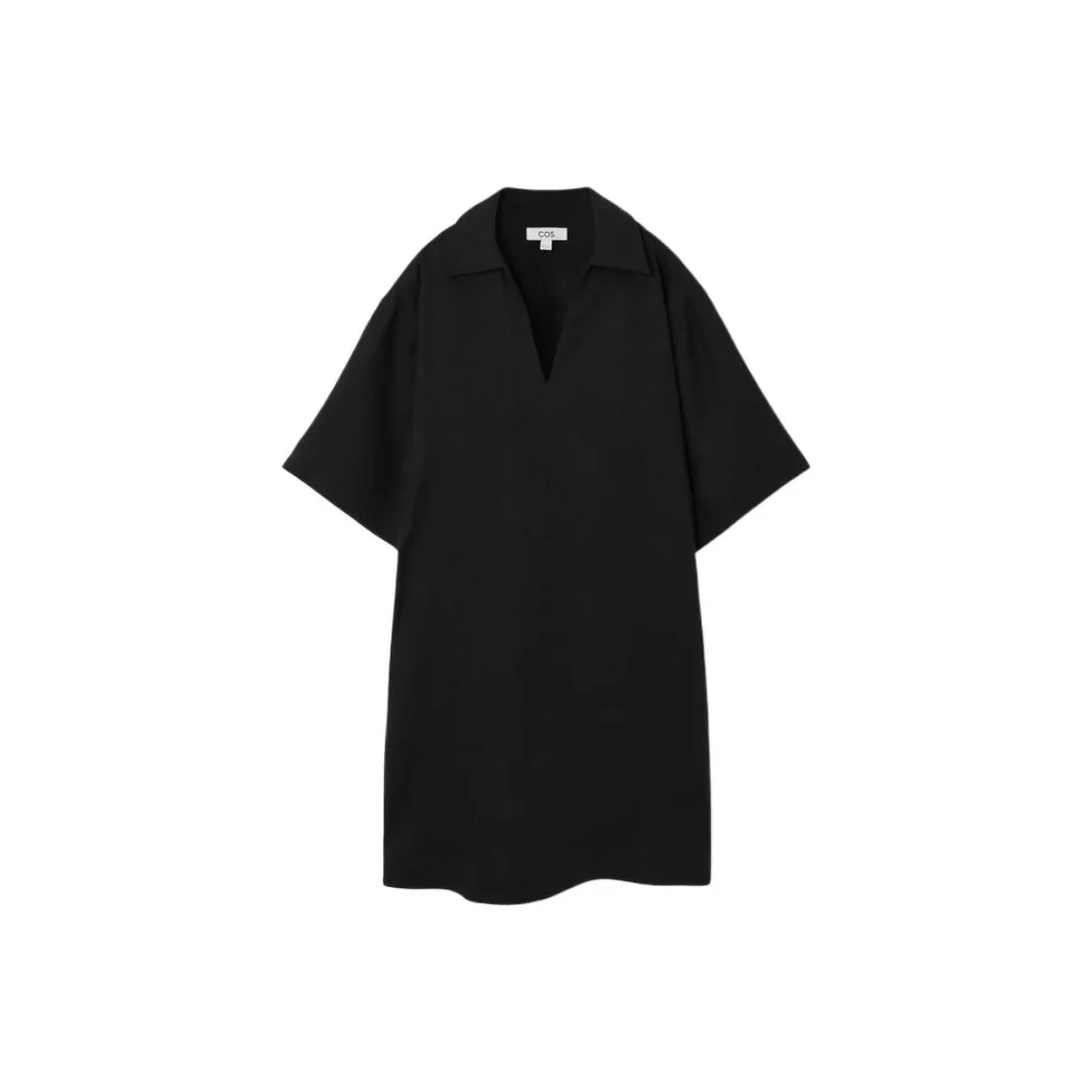 COS Короткий рукав платье женское черное
