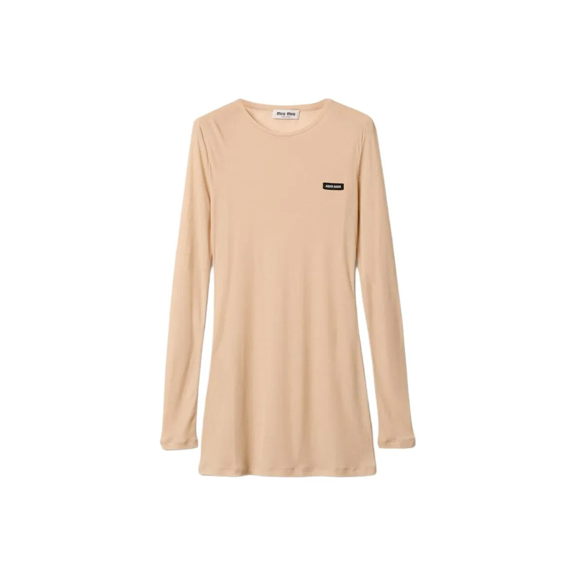 MIU MIU Logo Patch Long Sleeved Dress