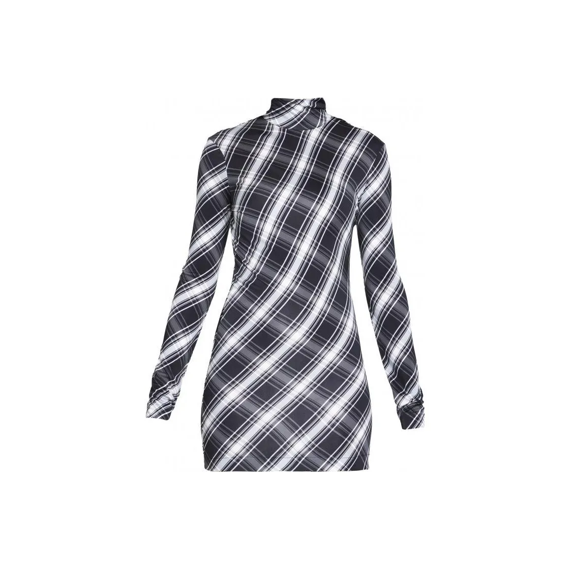 JIL SANDER High-Neck Long-Sleeved Mini Dress