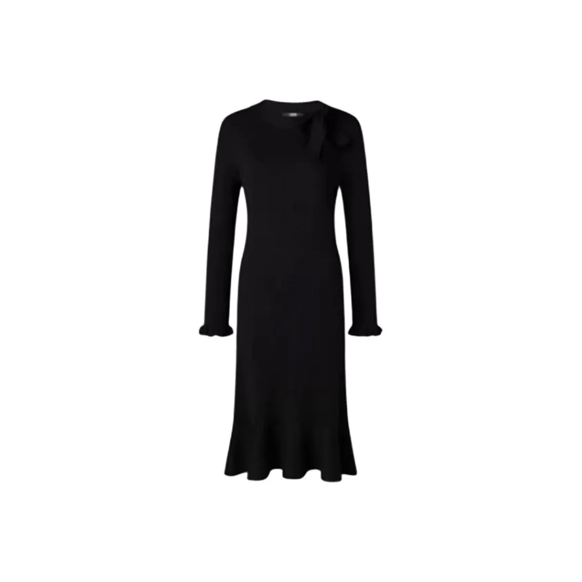 KARL LAGERFELD Длинное платье с длинными рукавами женское черное