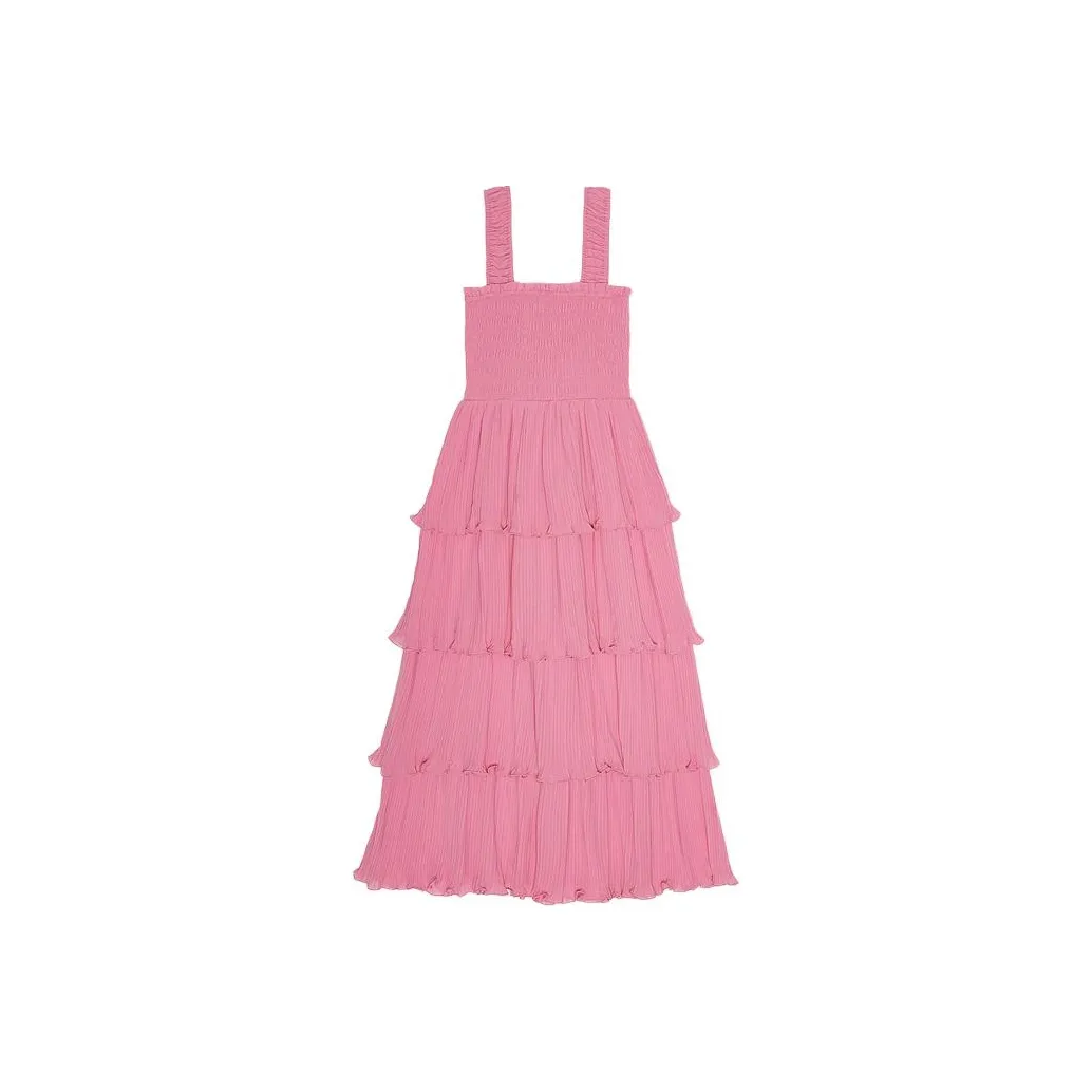 GANNI SS24 Slip Dresses Women's Orchid Smoke Pink
