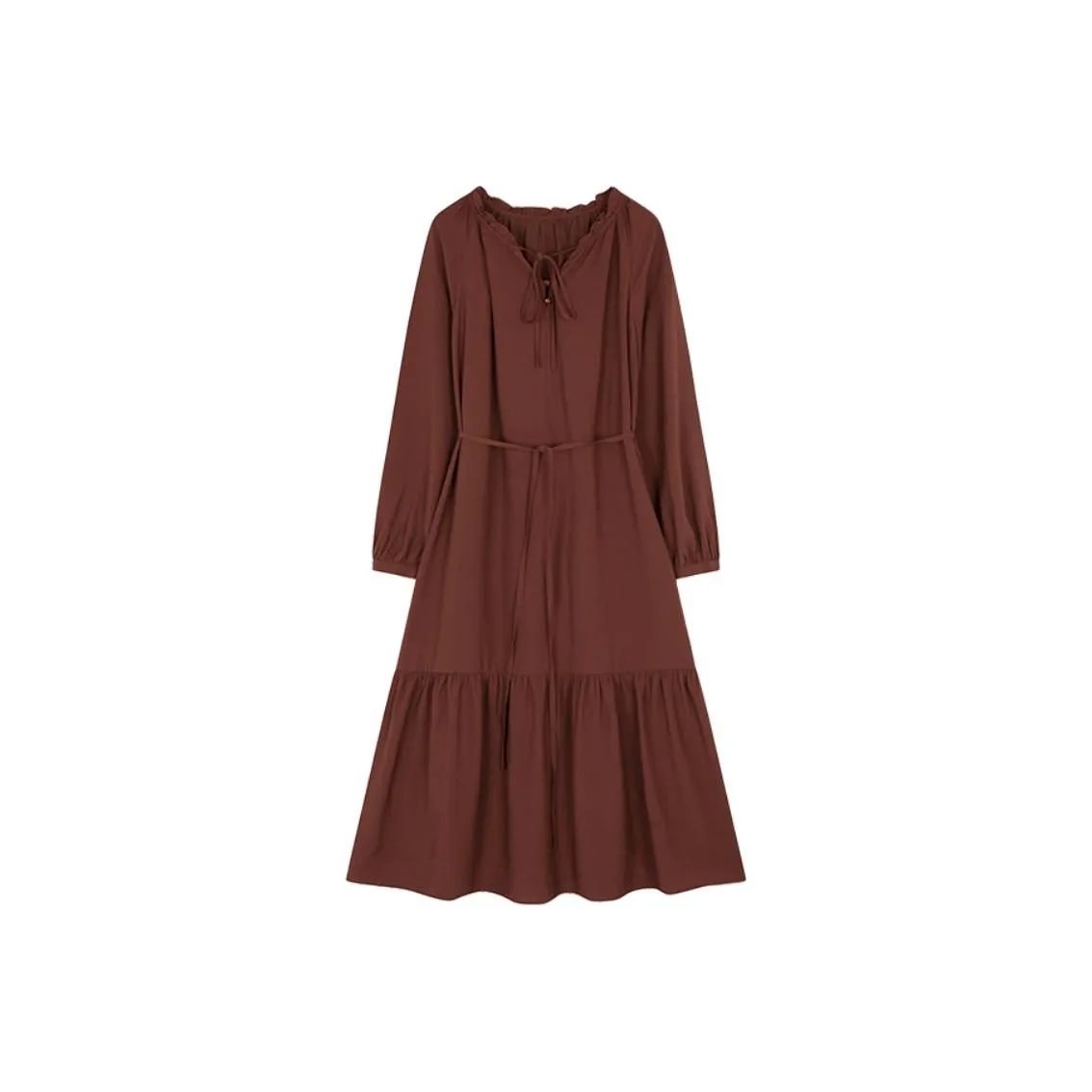 Mo Han Yi Mei Long Sleeved Dresses Women's Vintage Red
