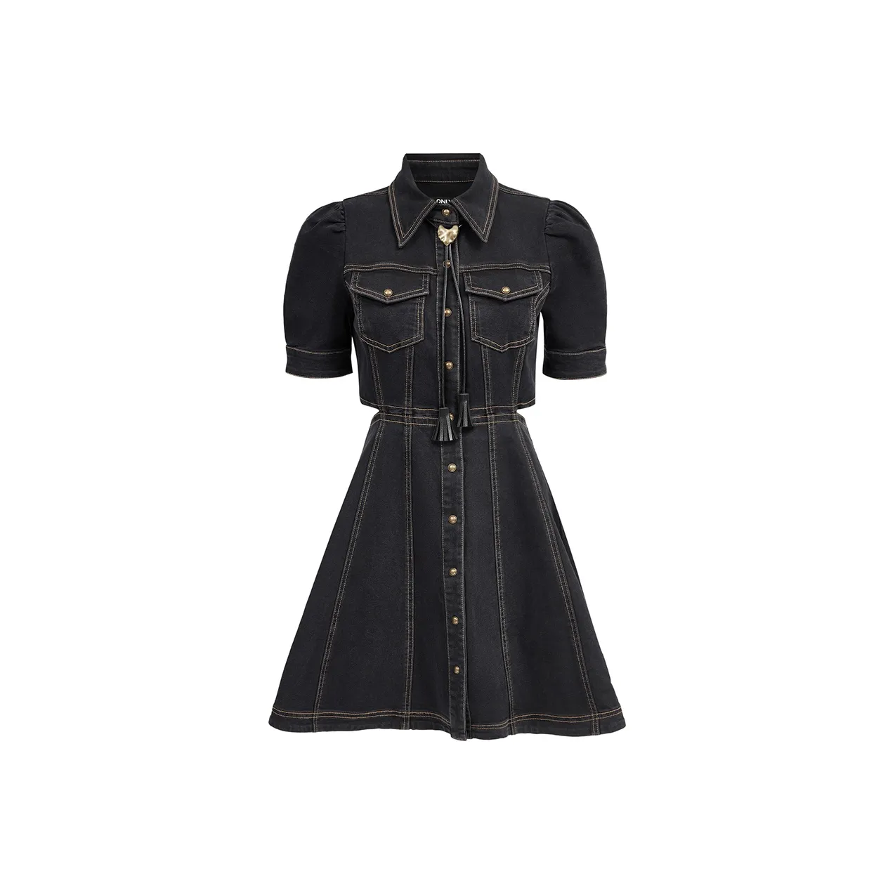 ONLY Короткий рукав Платье Женское Темно-джинсовая серый