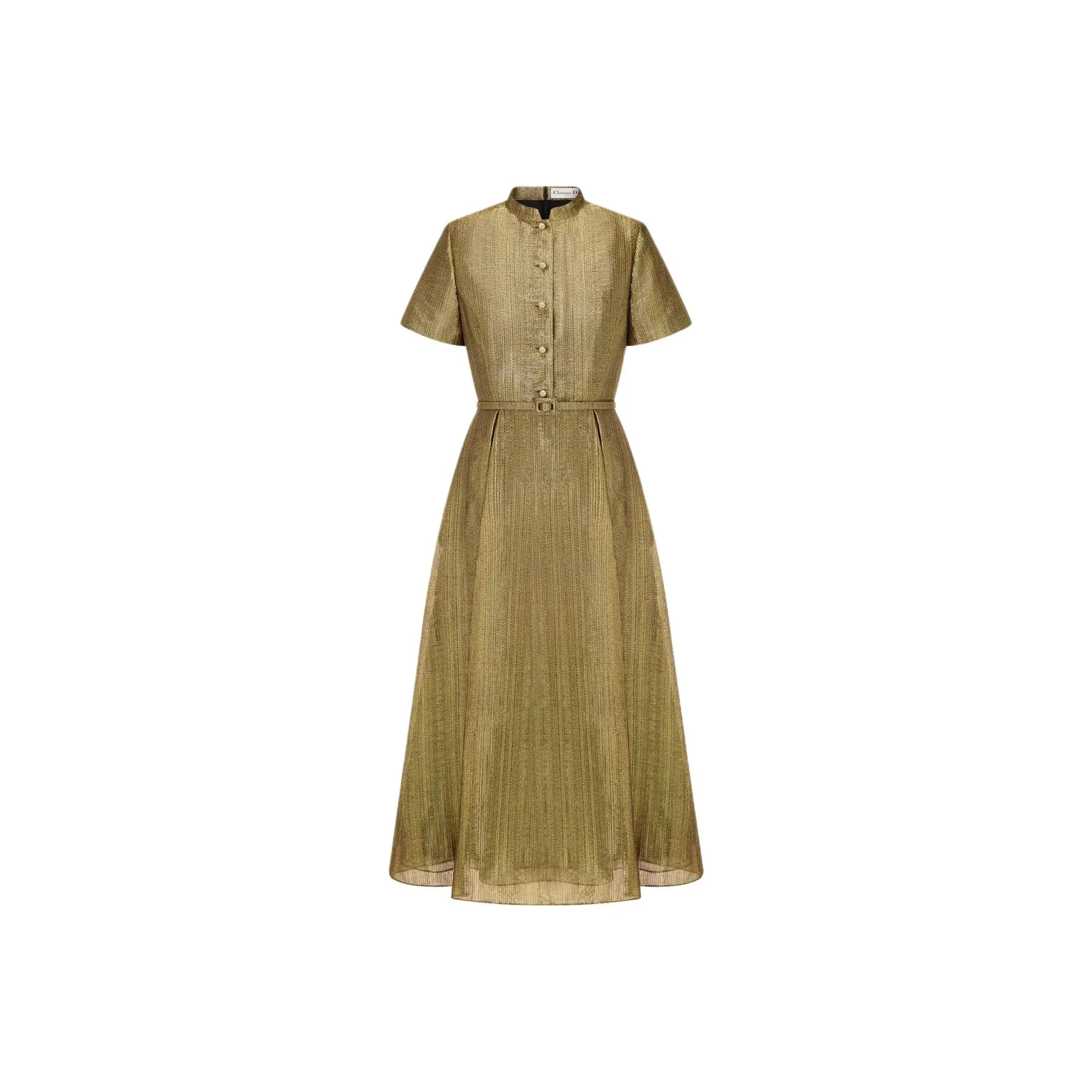 DIOR SS25 Short Sleeved Dress Women's Gold