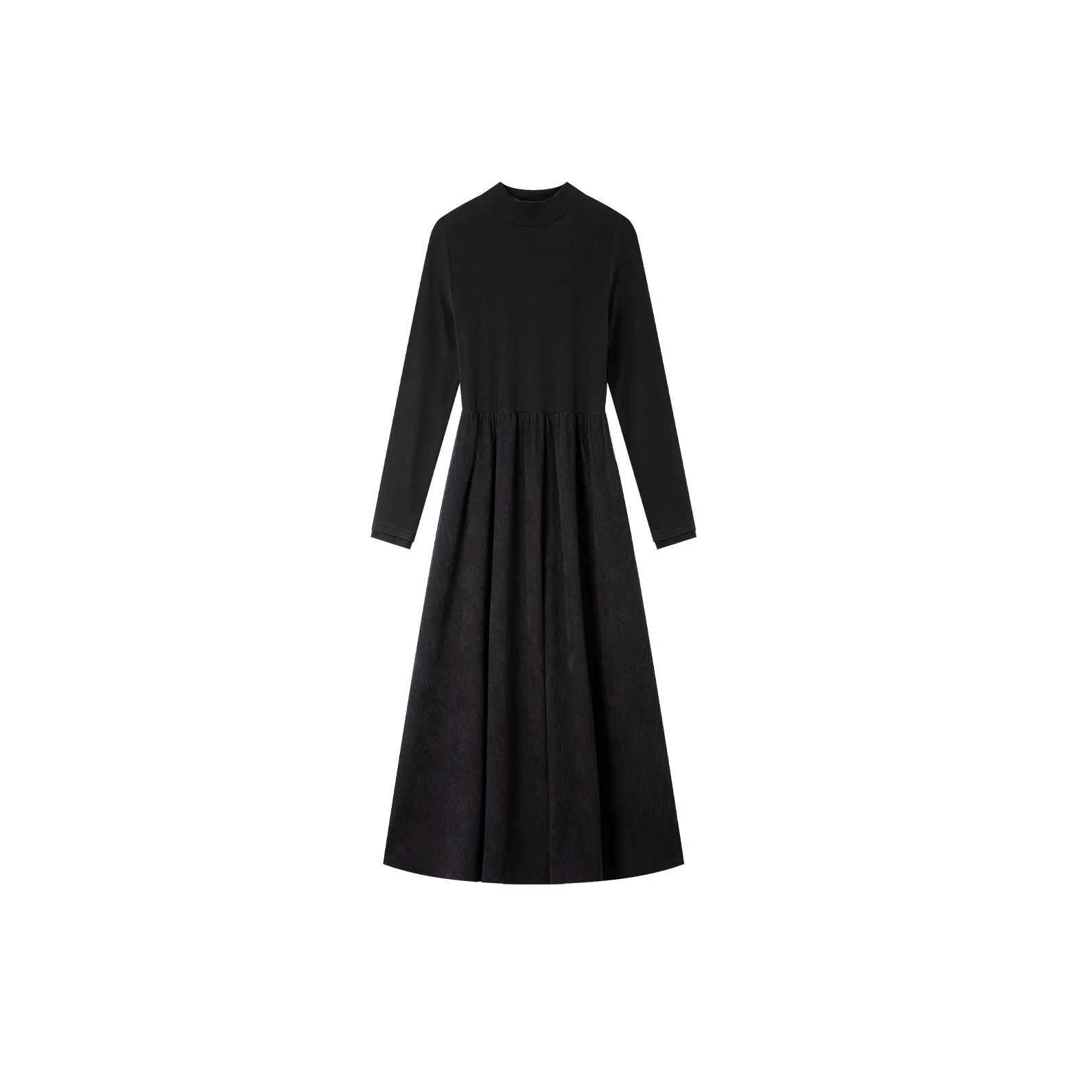 VIMLY Длинное платье с длинными рукавами женское черное