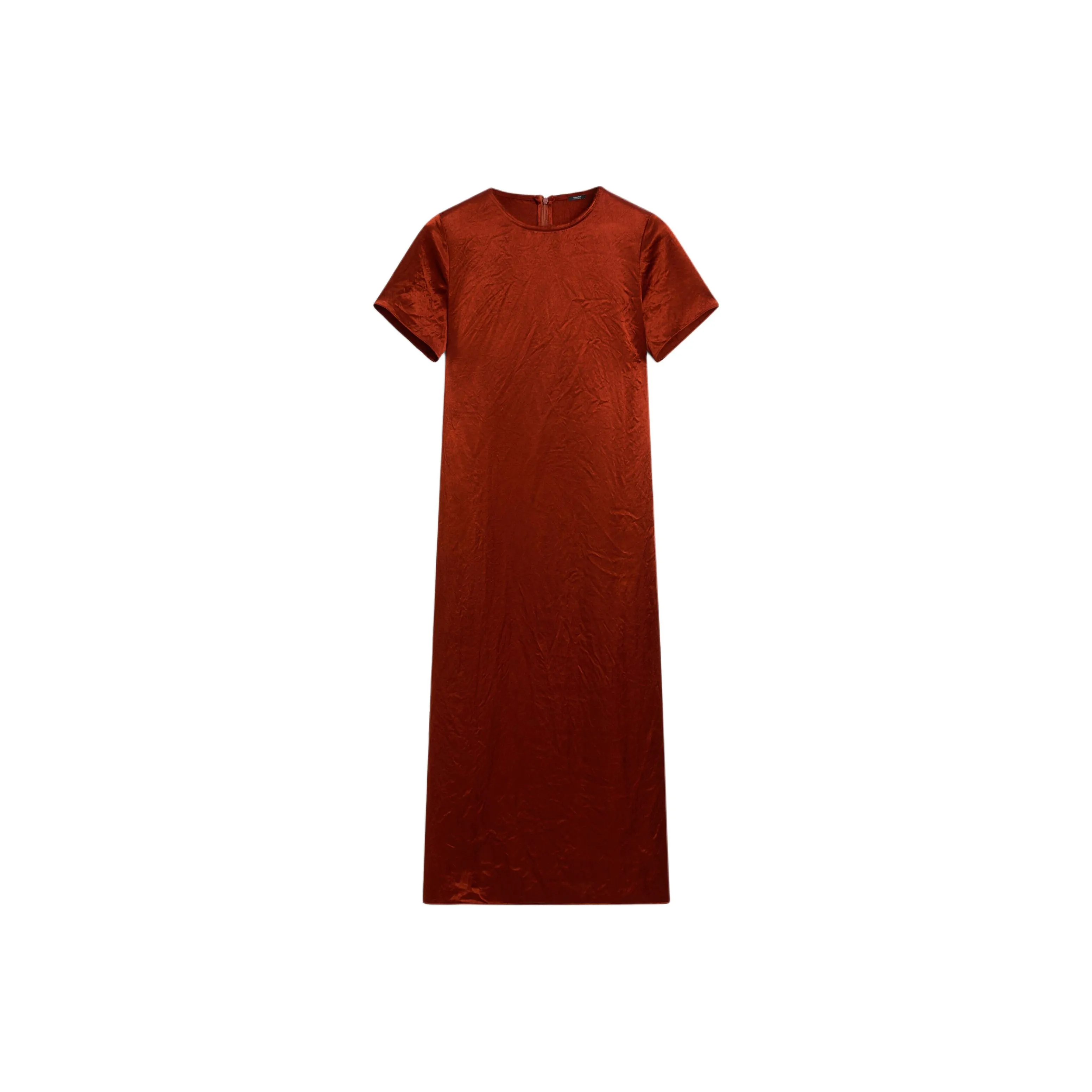 Massimo Dutti Short Sleeved Dress Women's Orange