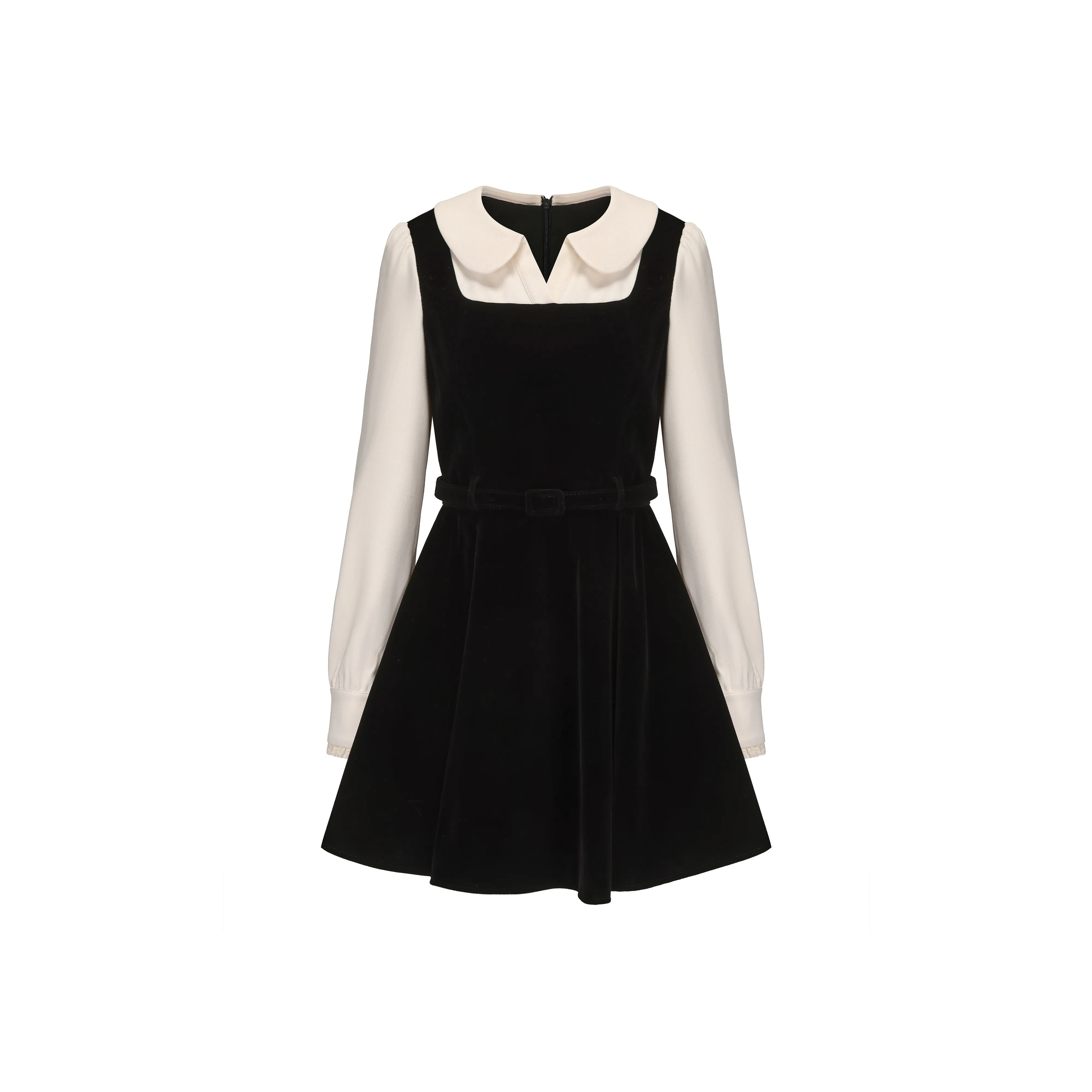 CHIWAWAMEME Long-Sleeved Dresses Women's Velour Black