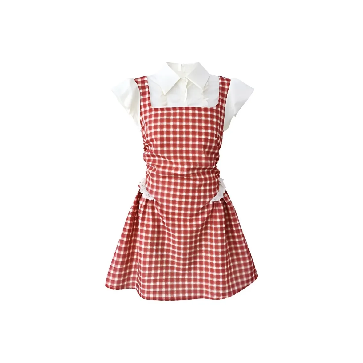 ACJL Короткий рукав Платье Женское Красное