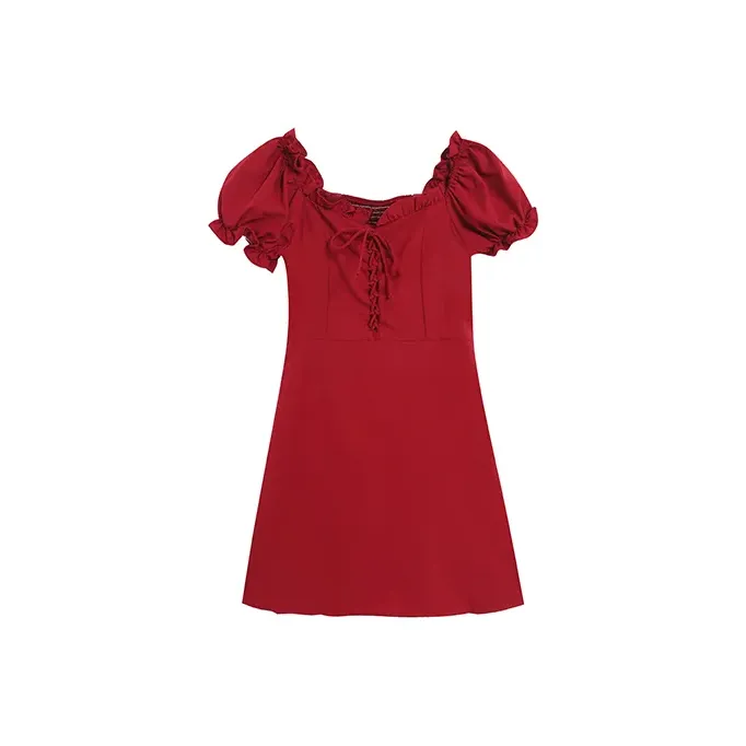 Local Gal Короткий рукав Платье Женское Красное