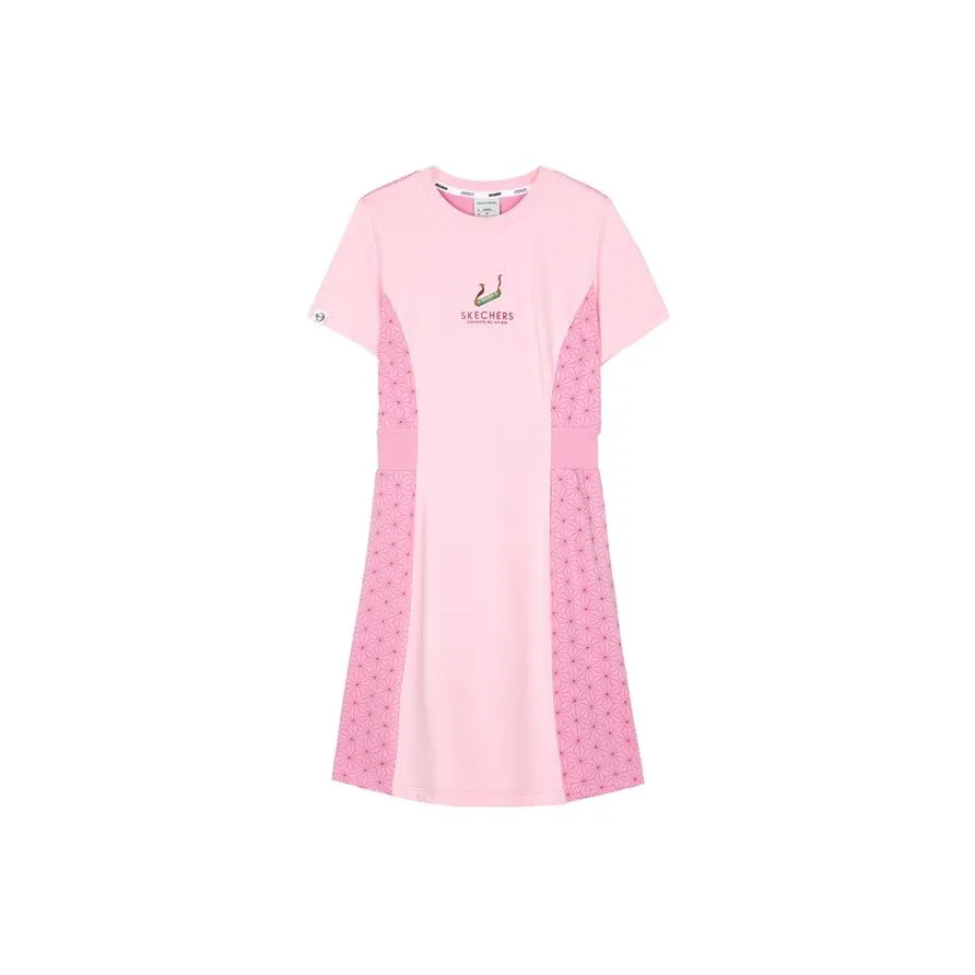 Skechers Devil's Blade Co titled Series Short Sleeved Dresses Women's Orchid Powder