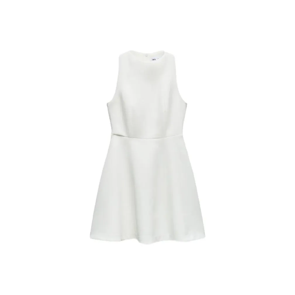 ZARA Sleeveless Dress Women's Frosted White