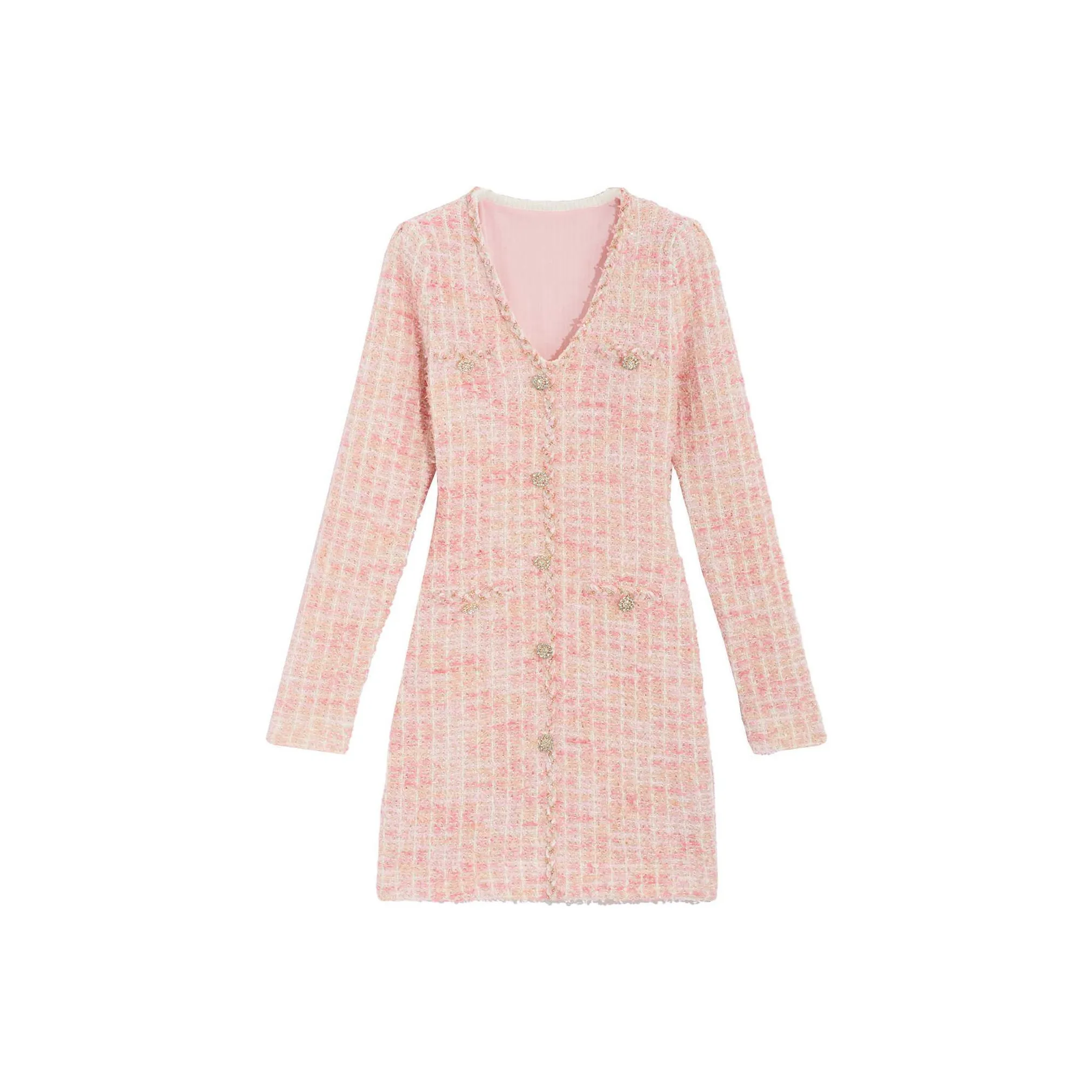 Bebe Long Sleeved Dress Women's Pink