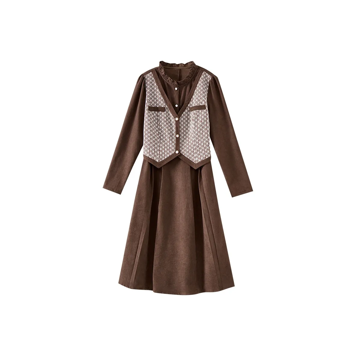 OUNIXUE Длинное платье с длинным рукавом женское