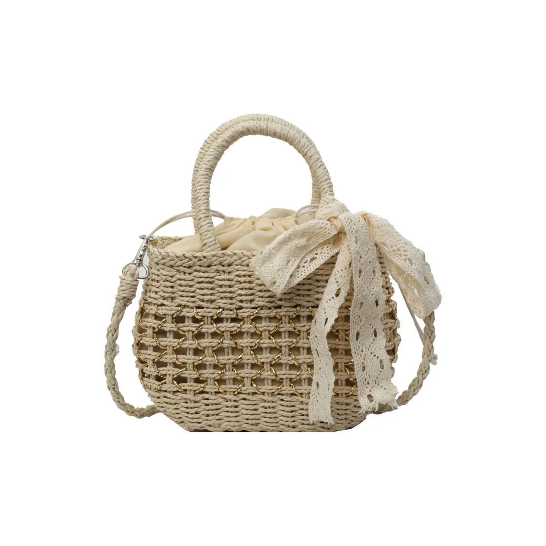 WXRX Сумка из соломенной плетени женская многоцветная