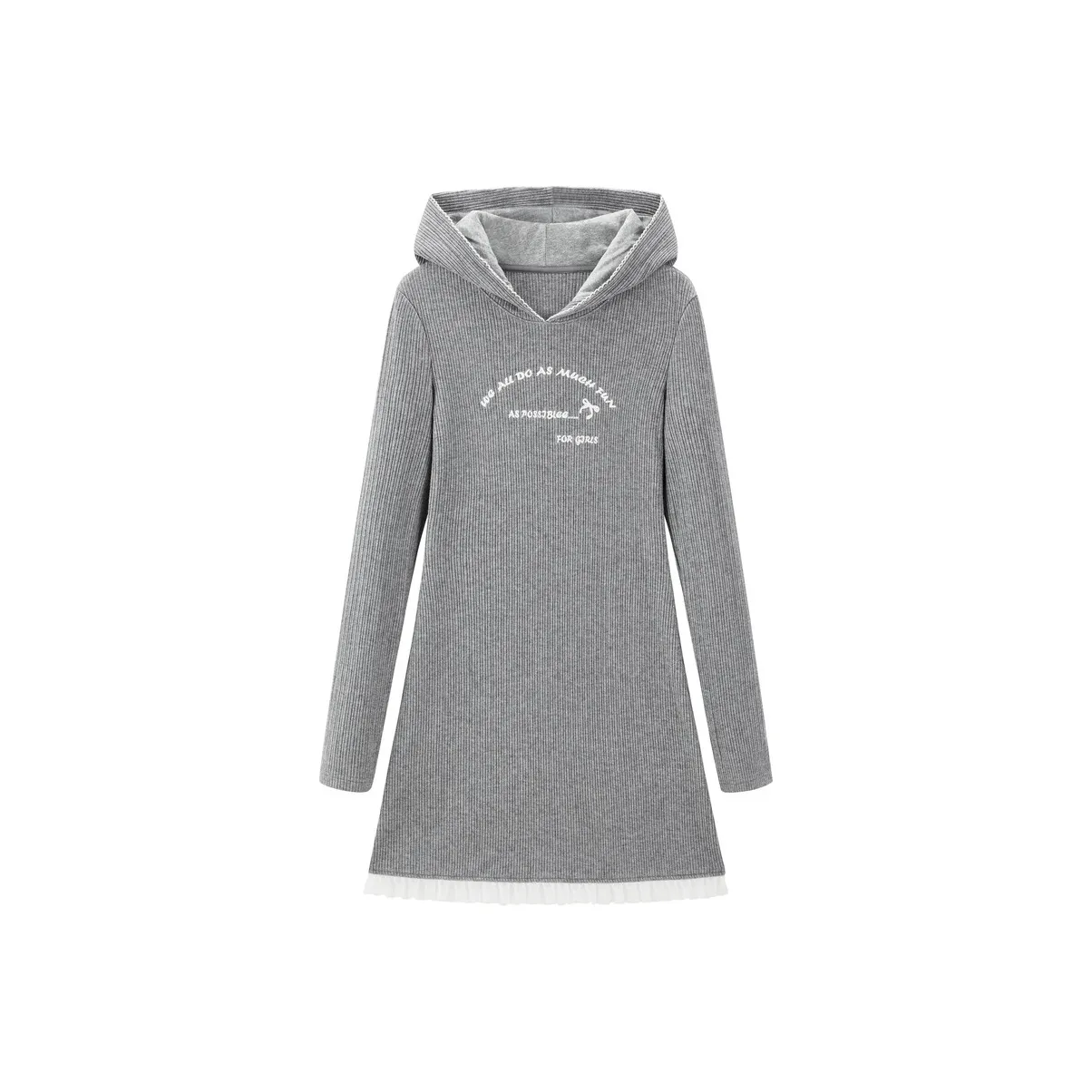 LEDIN Длинный Платье с Длинными Рукавами Женское Серебристое Свеча Серый