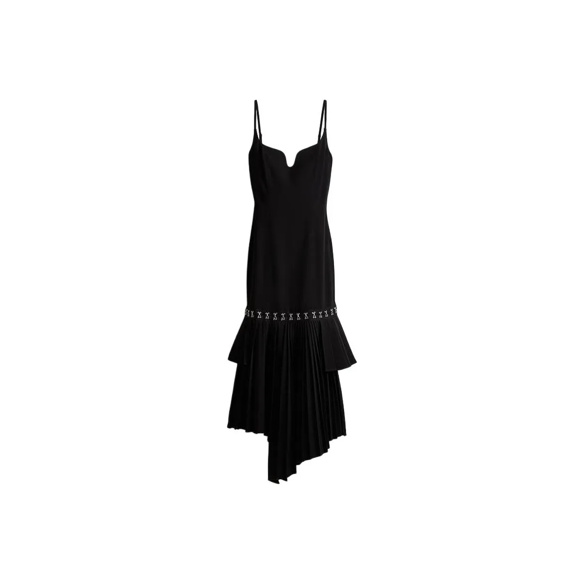 H&M Layered Skirt Asymmetric Dress Black