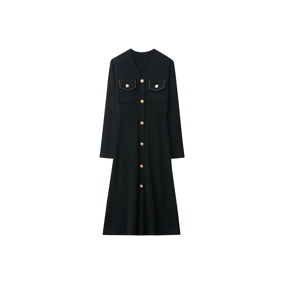 AMII Прямое платье Длинное Платье Весеннее-Осеннее Зимнее Женское