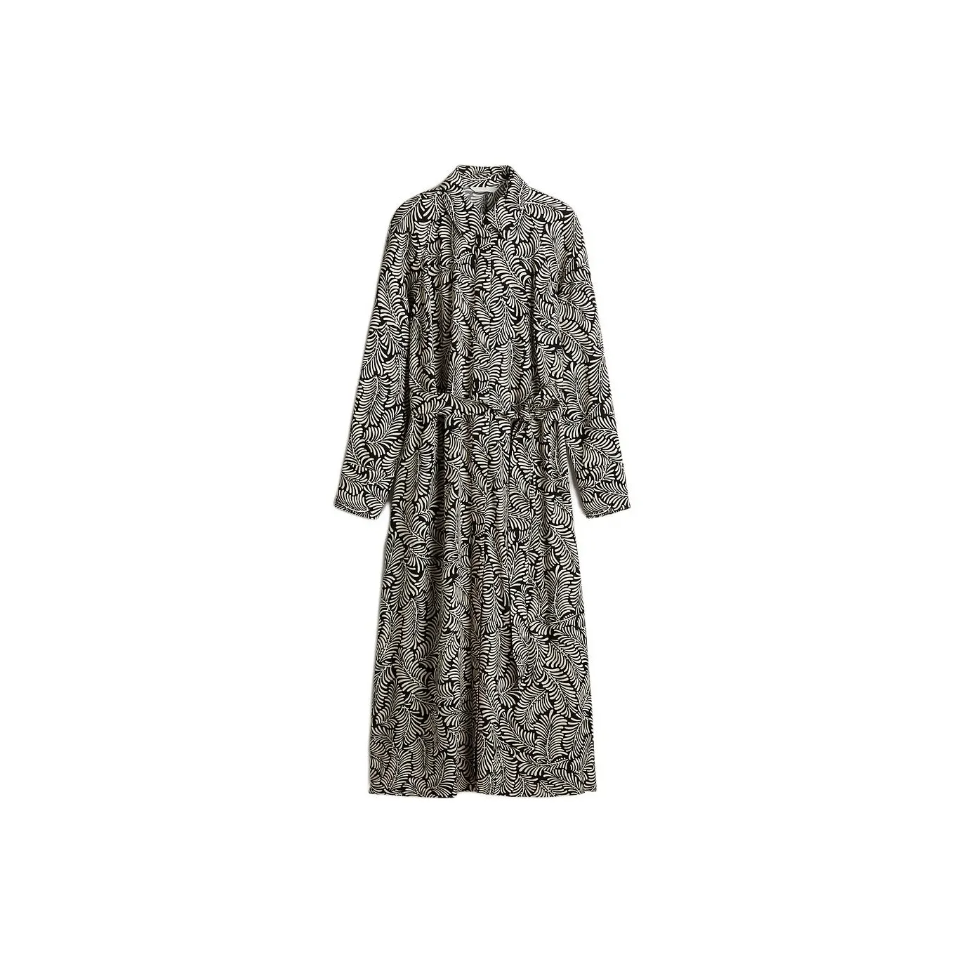 H&M Long Sleeved Dresses Women's Black/Cream Pattern