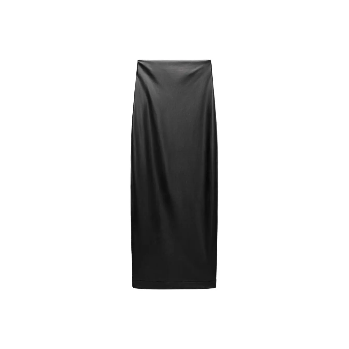 ZARA ZW Series Leather Long Skirts Women's Black