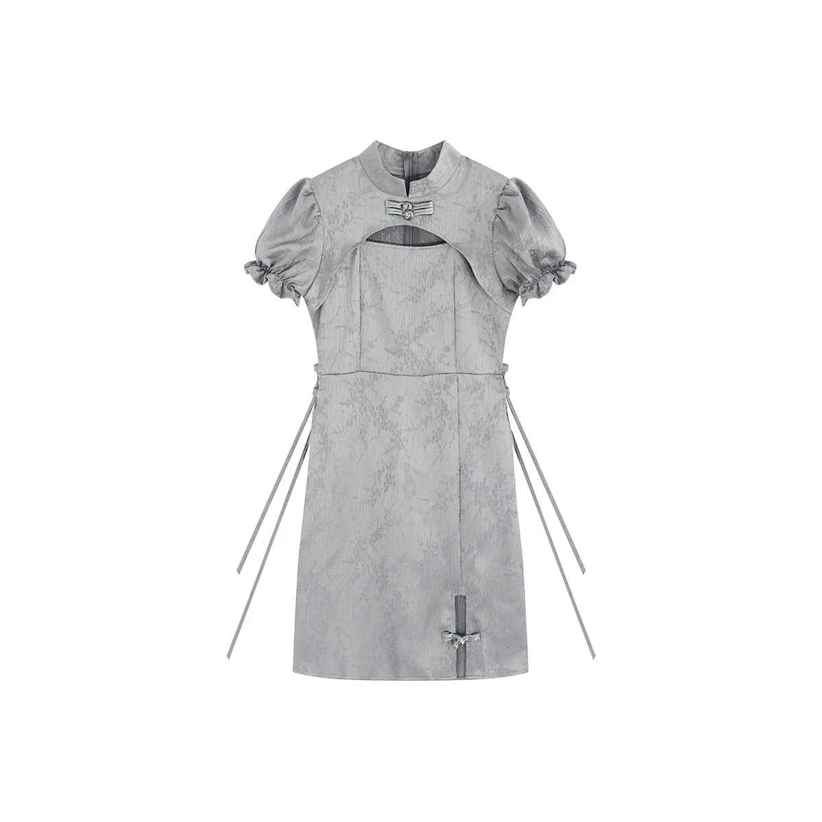 Garbege Короткий рукав Платье Женское Серебристый Серый