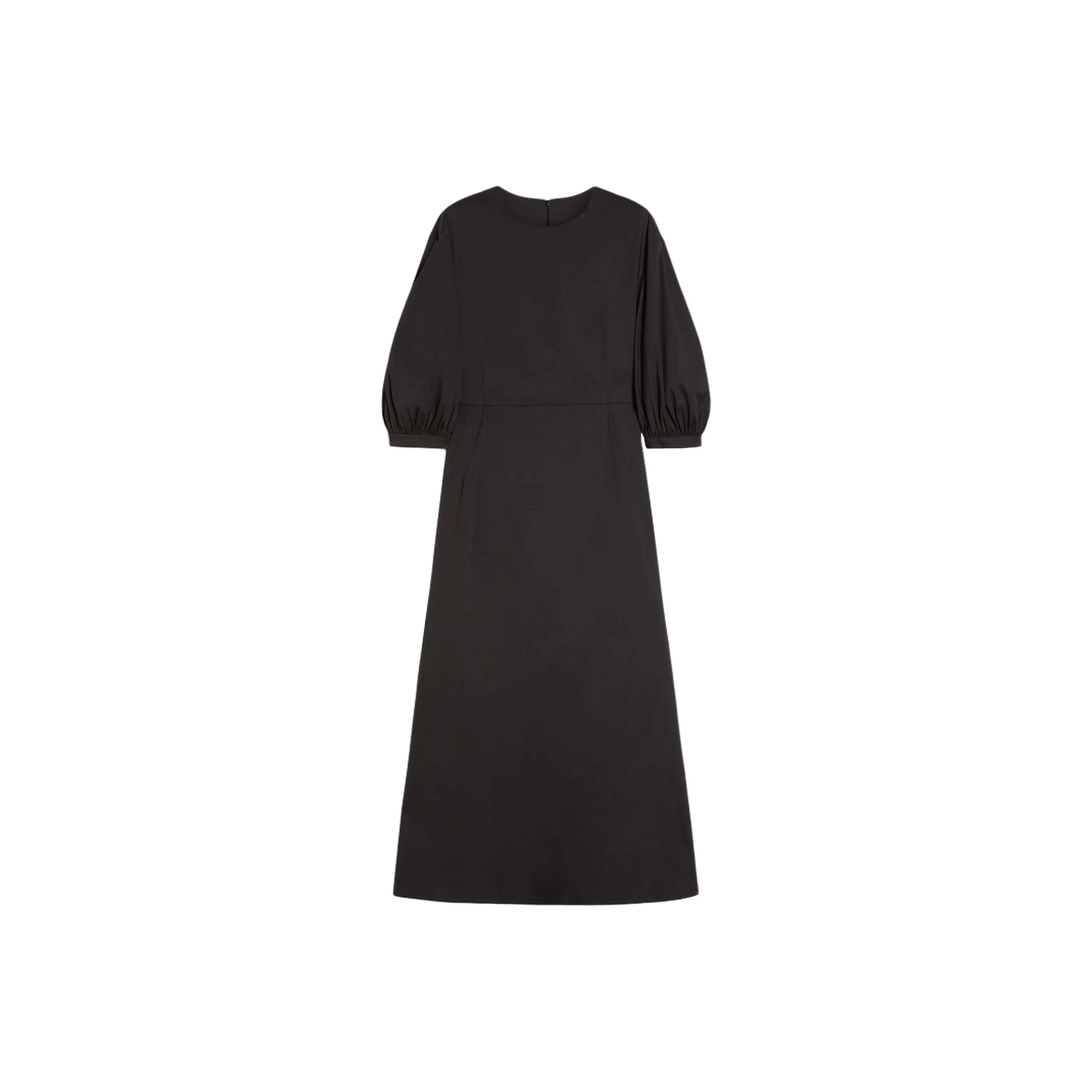 'S MAX MARA SS25 Длинное Платье с Длинными Рукавами Женское Черное