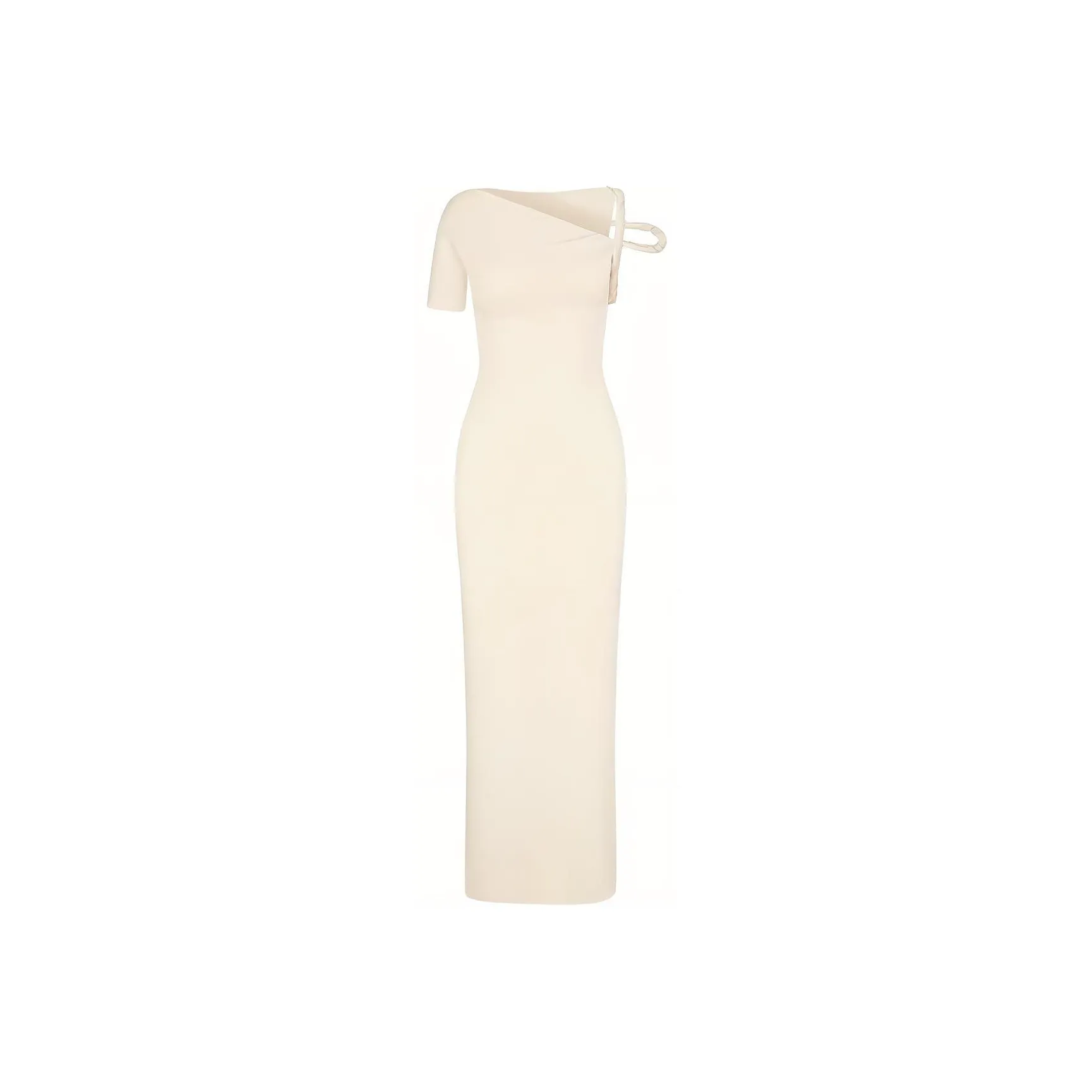 Khy DROP 004 Sueded Stretch Twist Maxi Dress Short Sleeved Dress Women's Stone/Stone Color