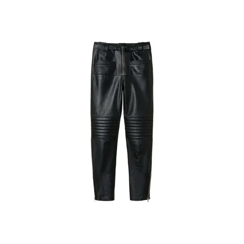 Twinset Черные Женские Кожаные Брюки